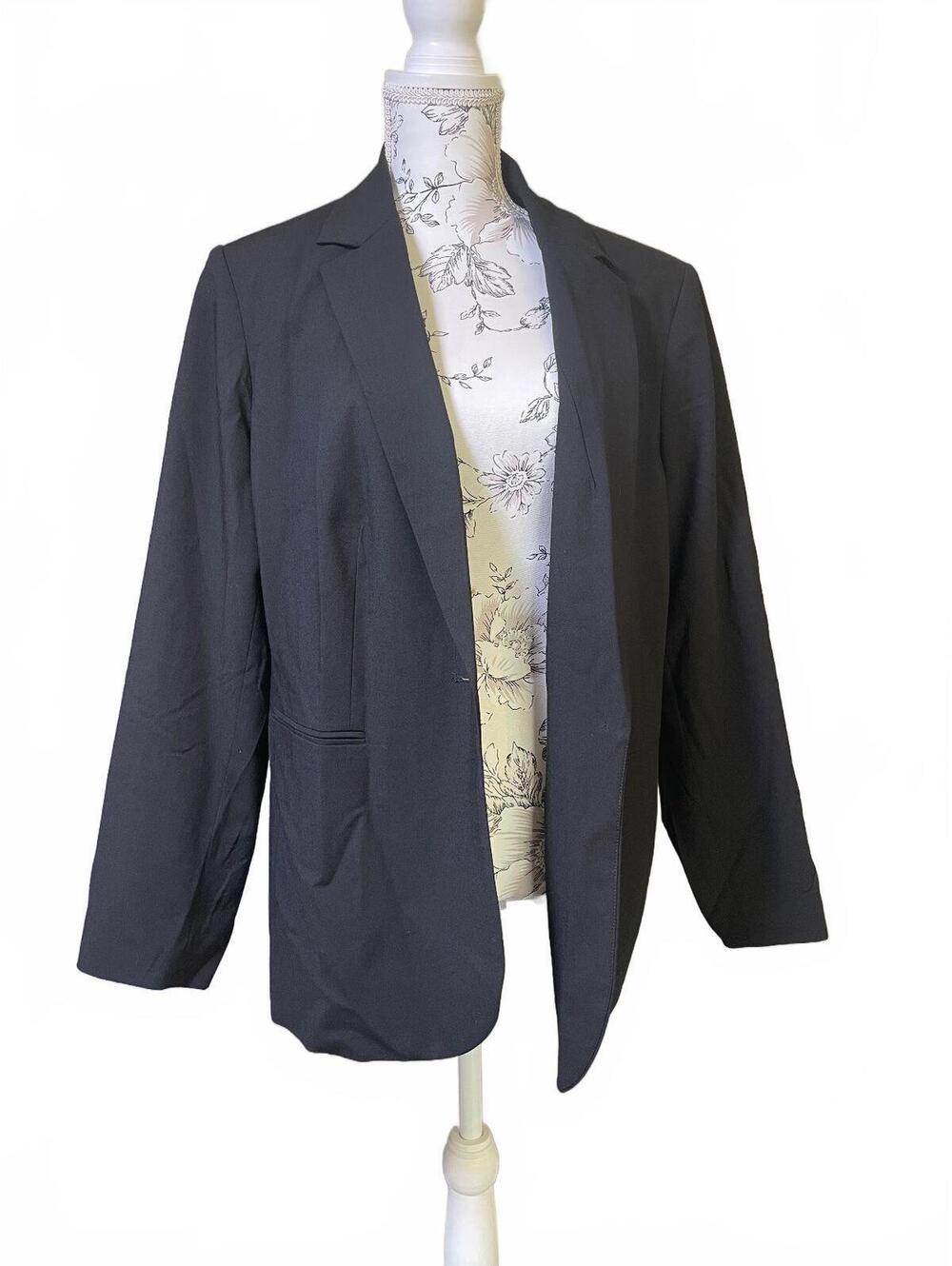 Calvin Klein Women’s Relaxed Black Dress Blazer Jacket 16W- 116